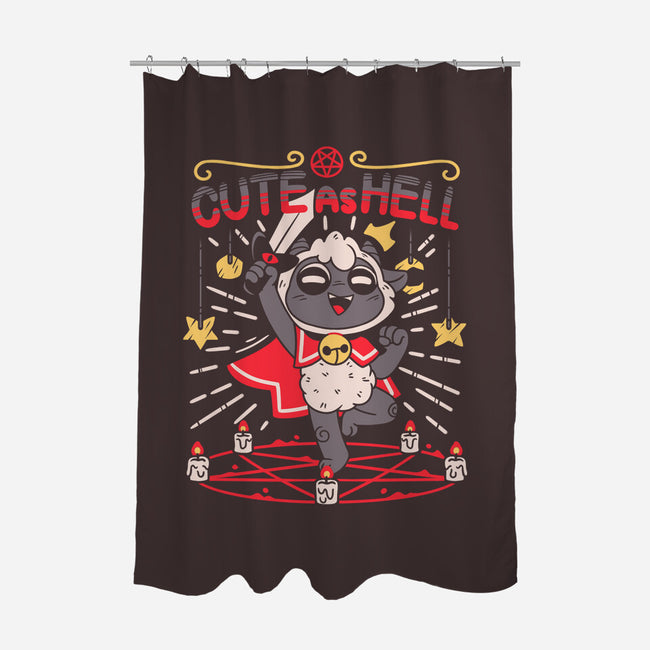 Lamb Cute As Hell-none polyester shower curtain-Zaia Bloom