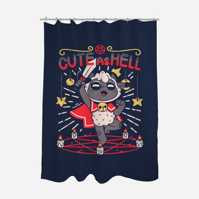 Lamb Cute As Hell-none polyester shower curtain-Zaia Bloom
