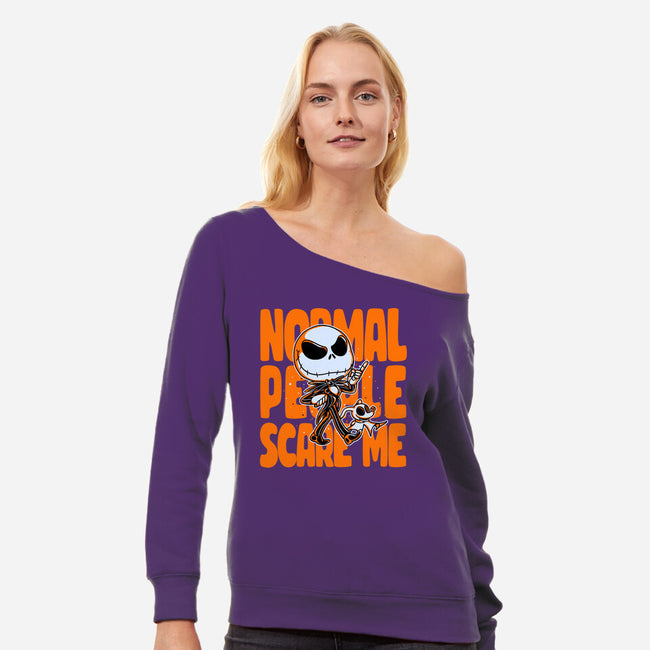 Normal Scare-womens off shoulder sweatshirt-estudiofitas