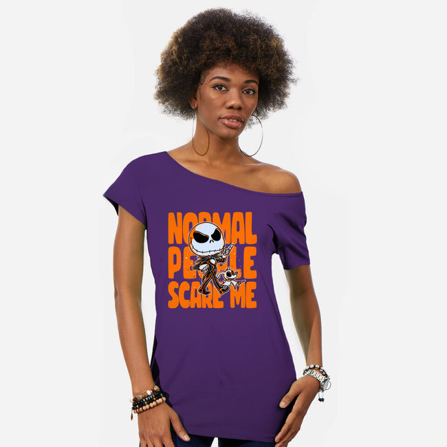 Normal Scare-womens off shoulder tee-estudiofitas