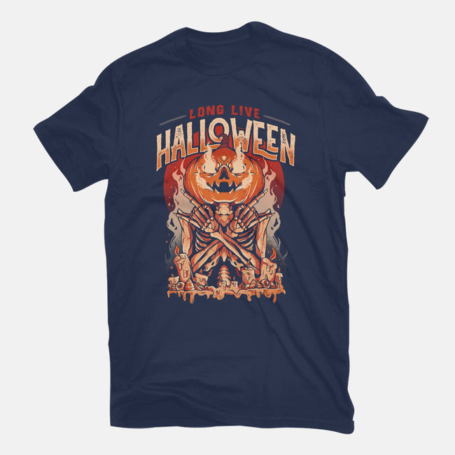 Long Live Halloween-womens fitted tee-eduely
