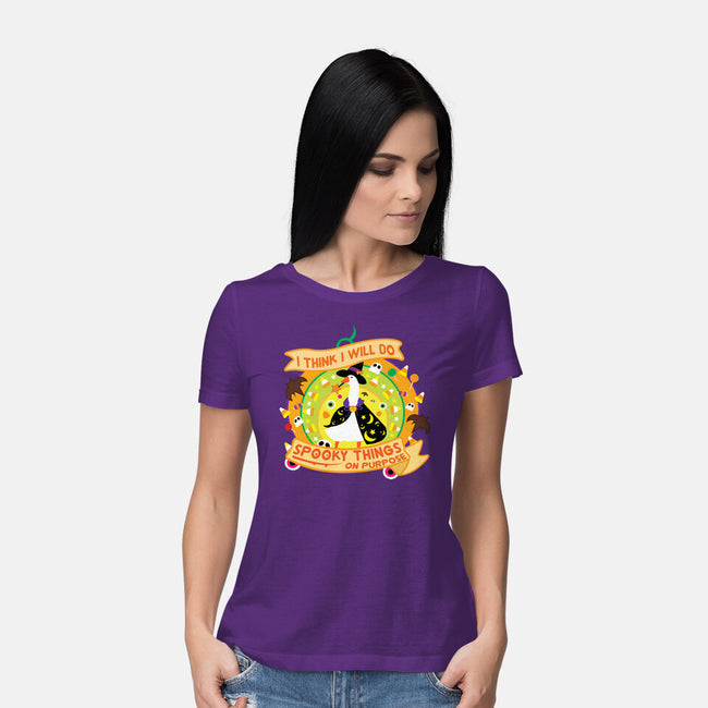 Do Spooky Things On Purpose-womens basic tee-SwensonaDesigns