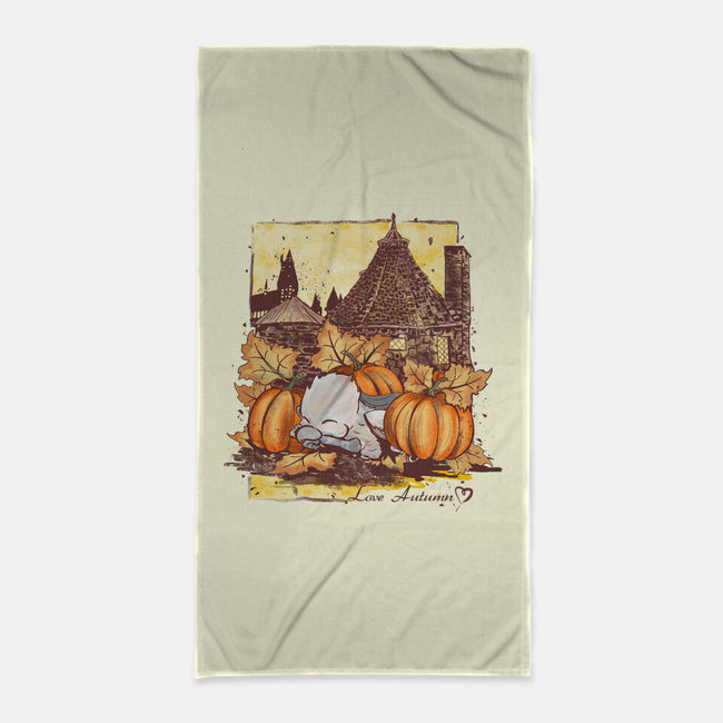 Love Autumn-none beach towel-fanfabio