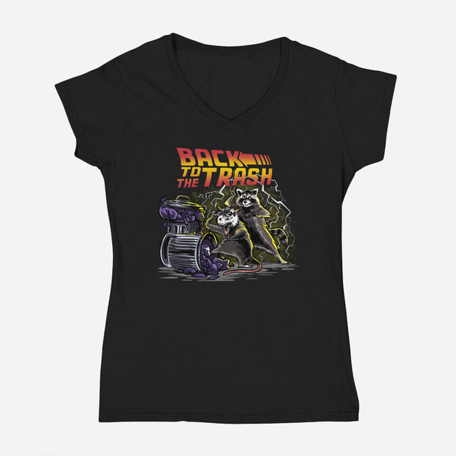 Back To The Trash-womens v-neck tee-zascanauta
