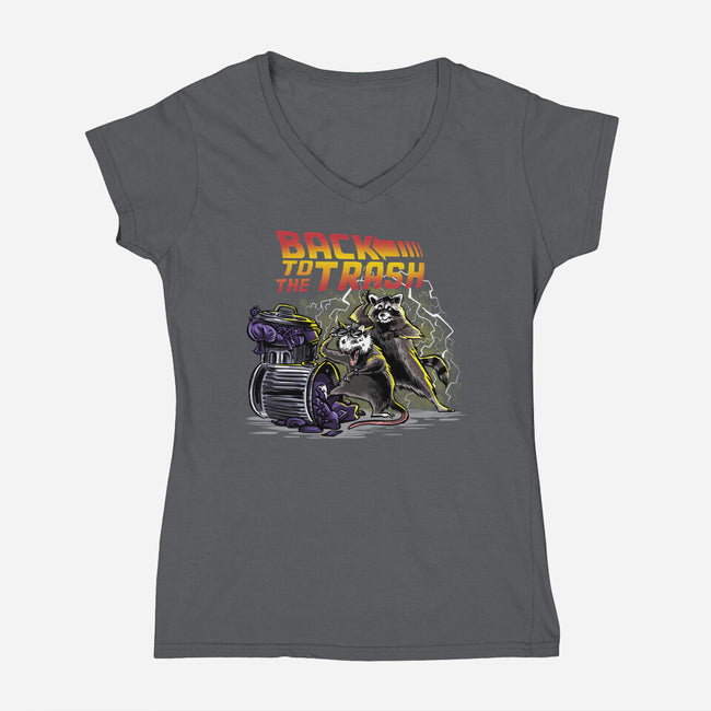 Back To The Trash-womens v-neck tee-zascanauta