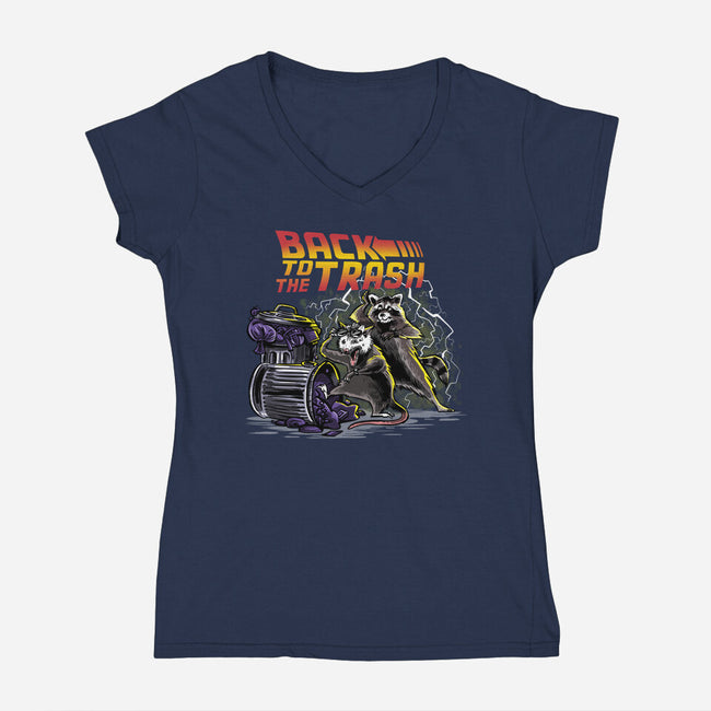 Back To The Trash-womens v-neck tee-zascanauta
