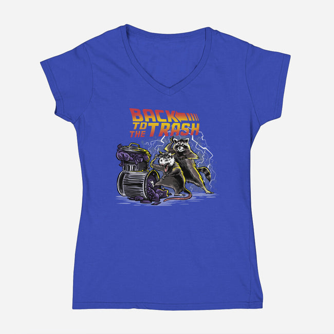 Back To The Trash-womens v-neck tee-zascanauta