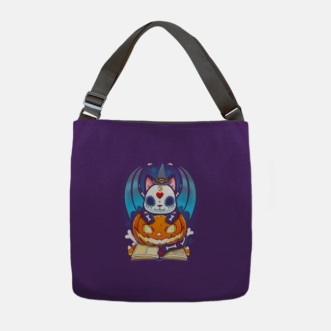 Kitten Halloween-none adjustable tote bag-Vallina84