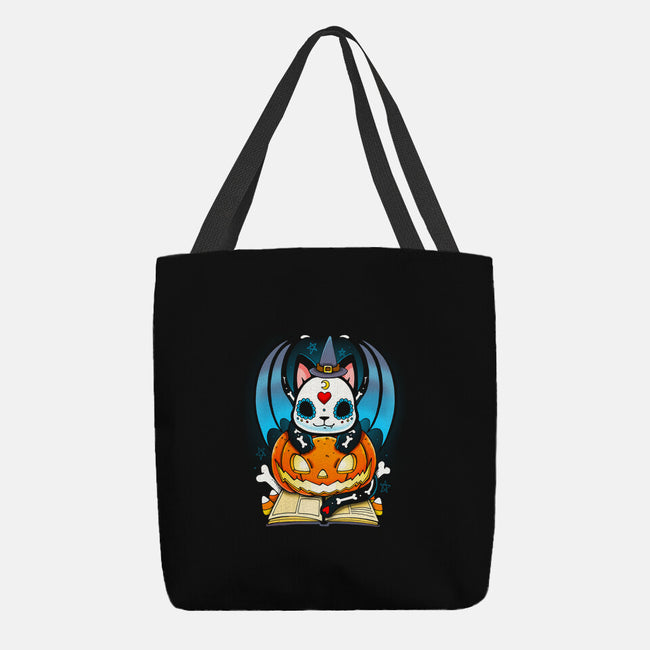Kitten Halloween-none basic tote bag-Vallina84