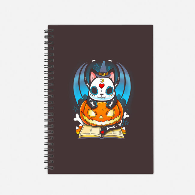 Kitten Halloween-none dot grid notebook-Vallina84