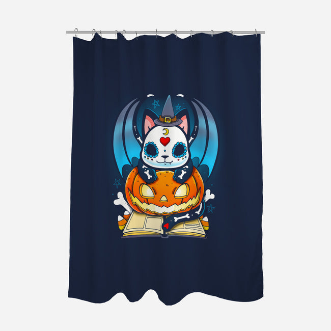 Kitten Halloween-none polyester shower curtain-Vallina84