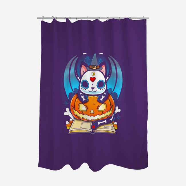Kitten Halloween-none polyester shower curtain-Vallina84