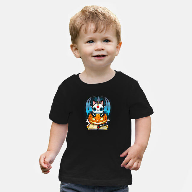 Kitten Halloween-baby basic tee-Vallina84