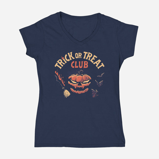 Trick Or Treat Club-womens v-neck tee-teesgeex