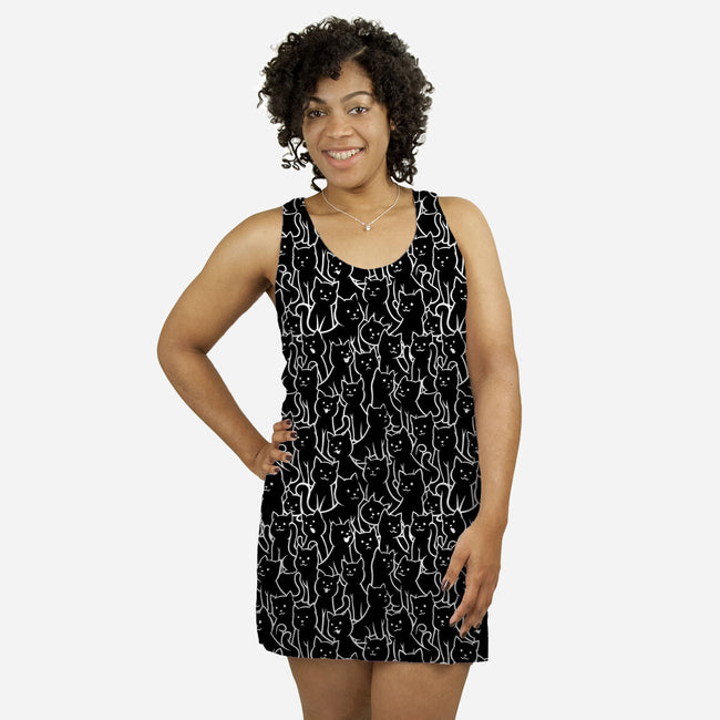 Lots Of Cats-womens all over print racerback dress-tobefonseca