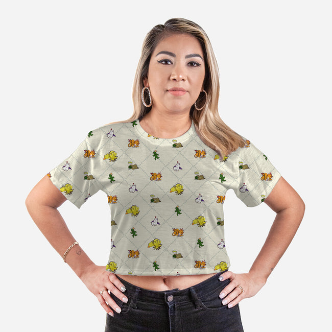 Sleeping Creatures-womens all over print cropped tee-LittleBearArt