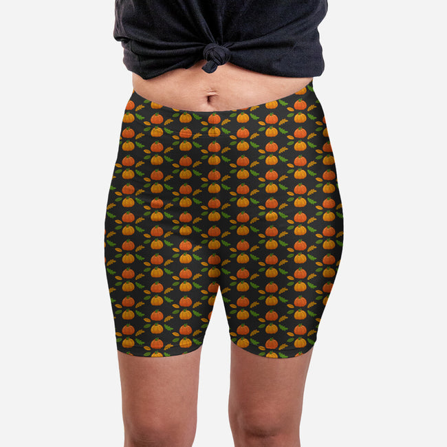 Autumn Pumpkins-womens all over print biker shorts-Kang Uwi