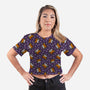 Spooky Pumpkin Dudes-womens all over print cropped tee-bloomgrace28