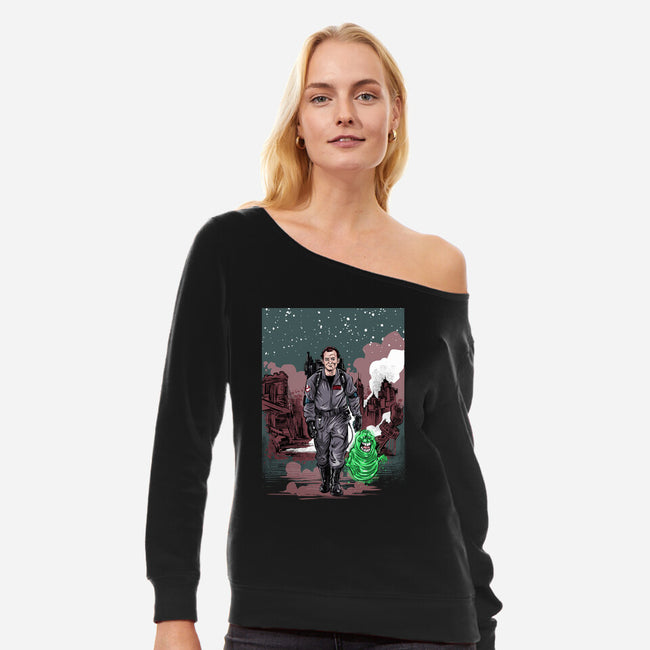 Busterlorian-womens off shoulder sweatshirt-zascanauta