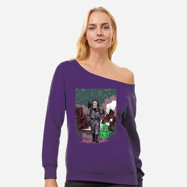 Busterlorian-womens off shoulder sweatshirt-zascanauta