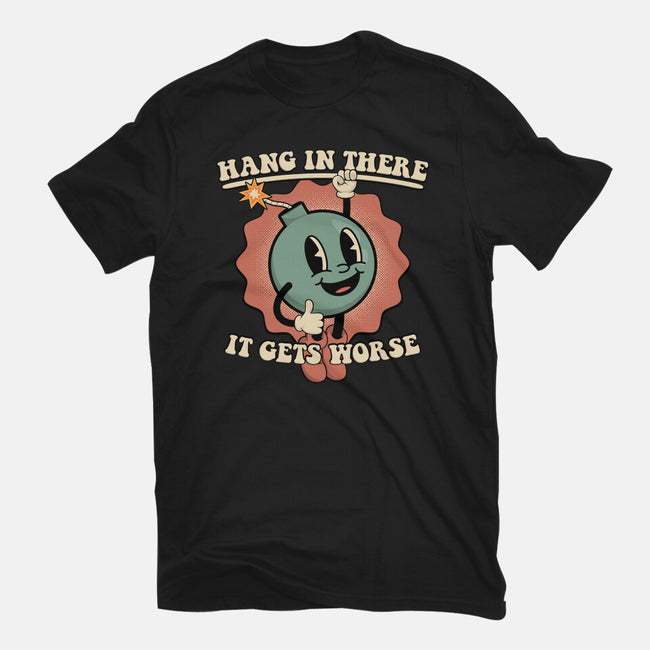 Hang In There-womens basic tee-RoboMega