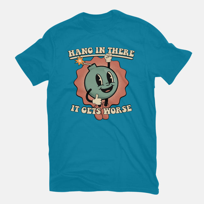 Hang In There-mens basic tee-RoboMega