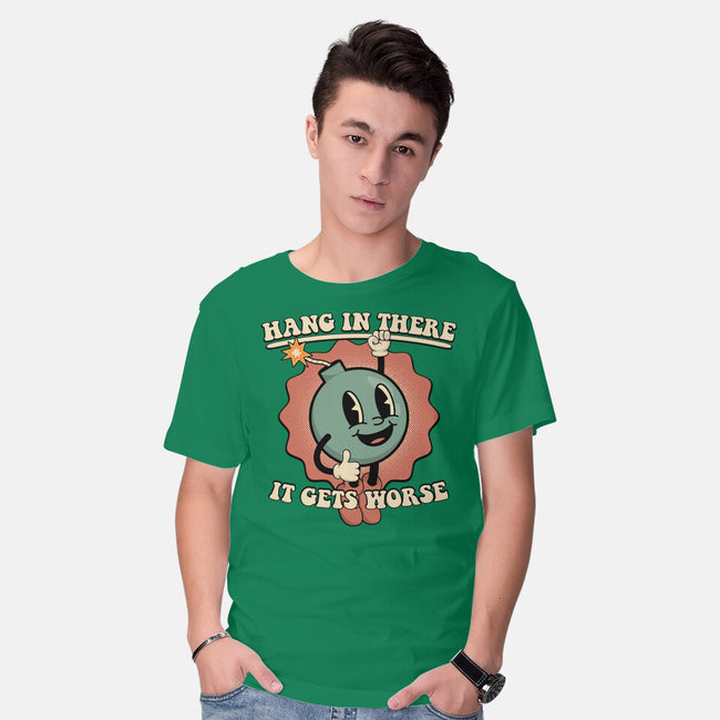 Hang In There-mens basic tee-RoboMega