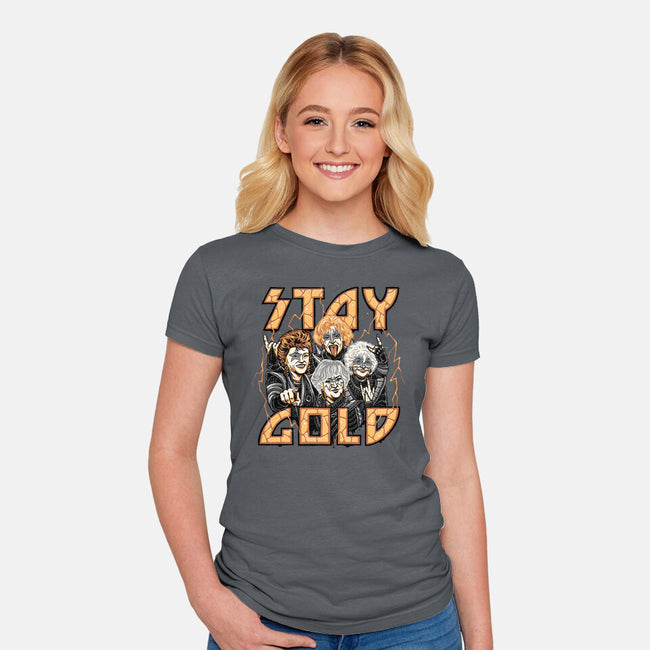 Stay Gold-womens fitted tee-momma_gorilla