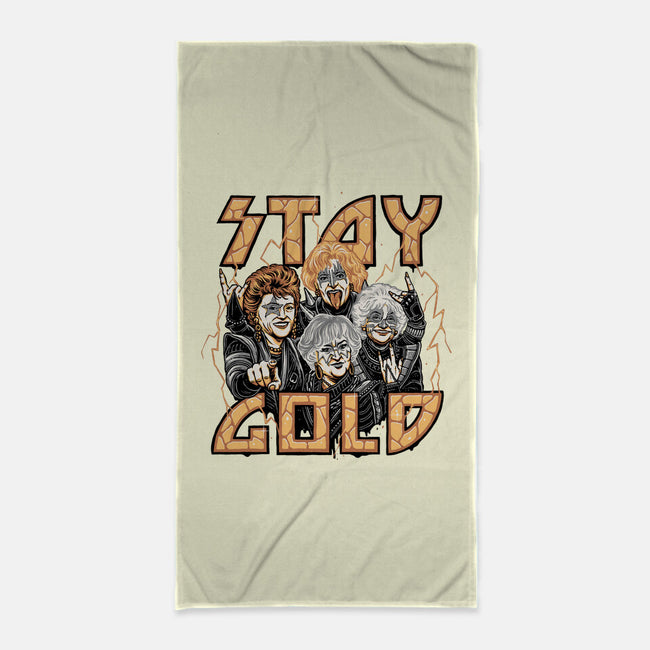 Stay Gold-none beach towel-momma_gorilla