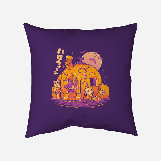 Purrpkin House-none non-removable cover w insert throw pillow-eduely