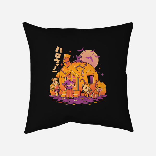 Purrpkin House-none removable cover w insert throw pillow-eduely