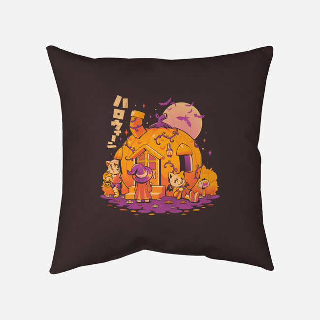 Purrpkin House-none removable cover w insert throw pillow-eduely