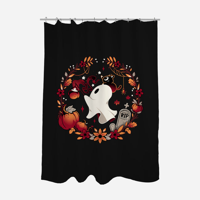 Spooky Wishes-none polyester shower curtain-Snouleaf