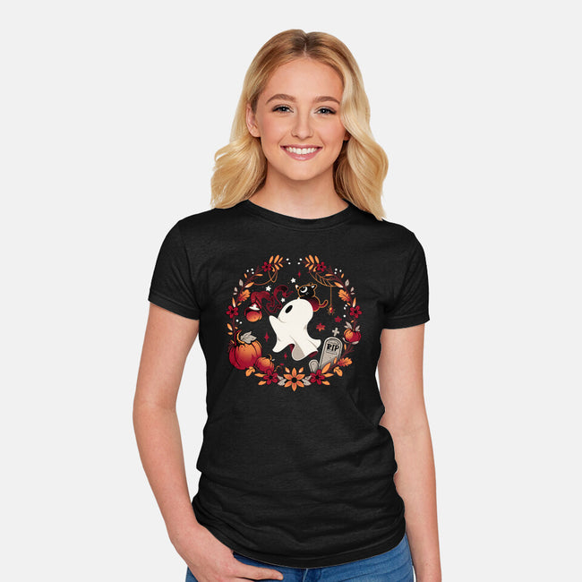 Spooky Wishes-womens fitted tee-Snouleaf
