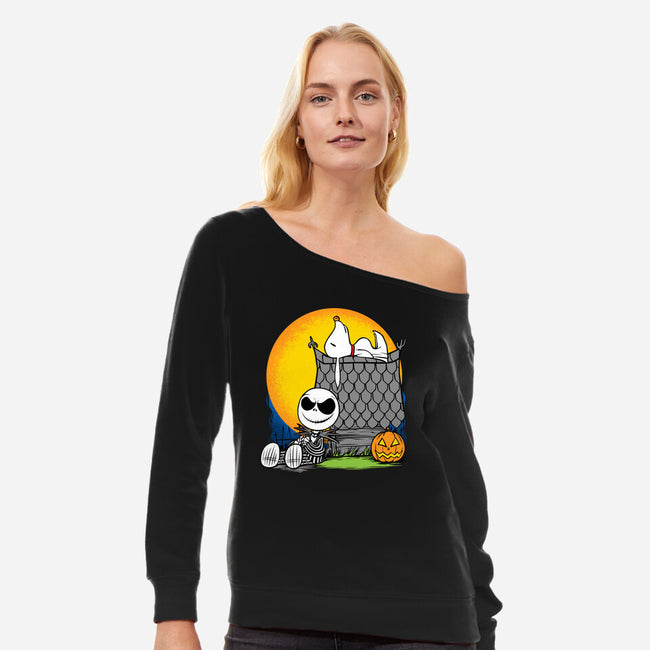 Skellingnuts-womens off shoulder sweatshirt-joerawks