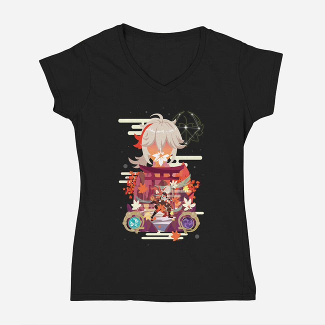 The Wandering Samurai-womens v-neck tee-SwensonaDesigns