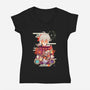 The Wandering Samurai-womens v-neck tee-SwensonaDesigns