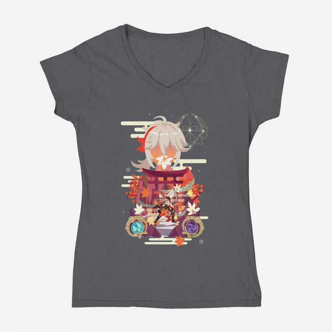 The Wandering Samurai-womens v-neck tee-SwensonaDesigns