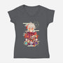 The Wandering Samurai-womens v-neck tee-SwensonaDesigns