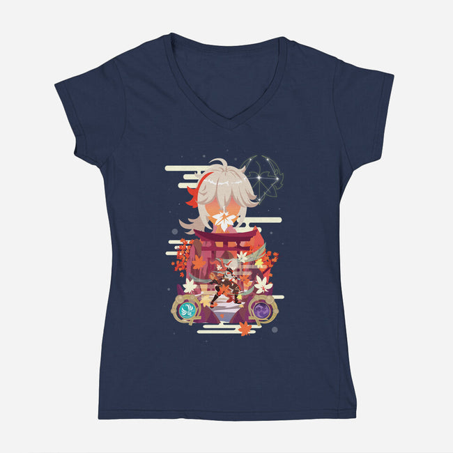 The Wandering Samurai-womens v-neck tee-SwensonaDesigns