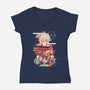 The Wandering Samurai-womens v-neck tee-SwensonaDesigns
