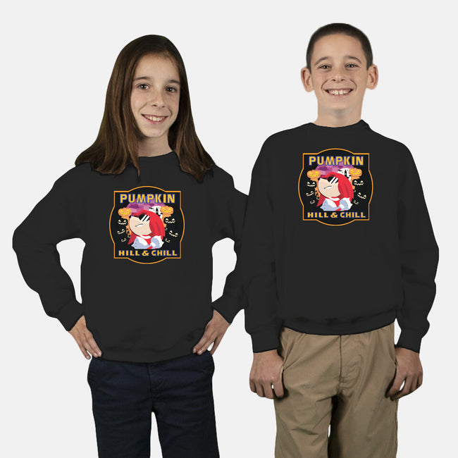 Pumpkin Hill And Chill-youth crew neck sweatshirt-SwensonaDesigns
