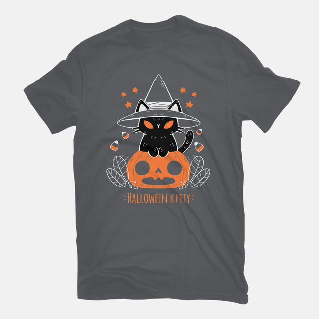 Halloween Kitty-womens fitted tee-xMorfina