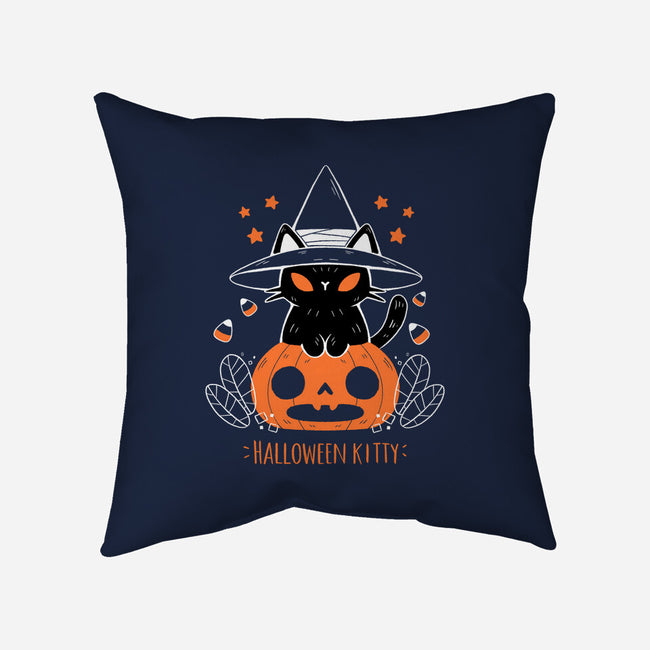 Halloween Kitty-none removable cover w insert throw pillow-xMorfina