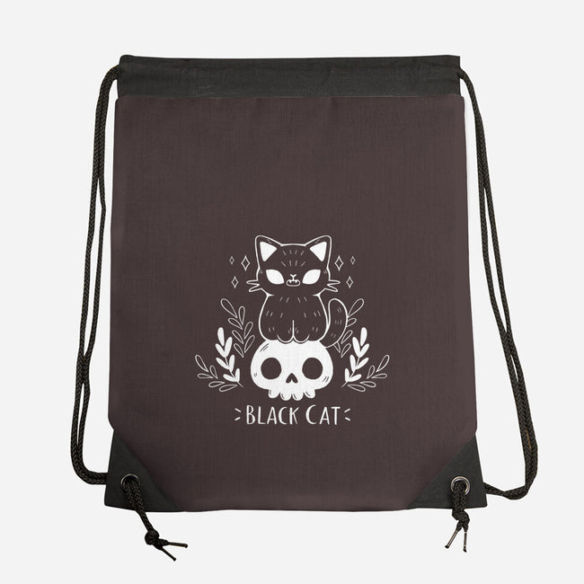 Black Cat-none drawstring bag-xMorfina