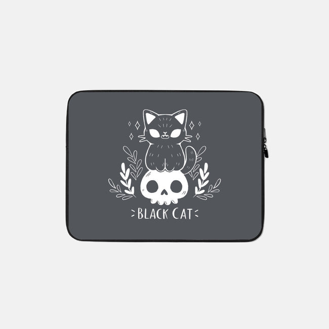 Black Cat-none zippered laptop sleeve-xMorfina
