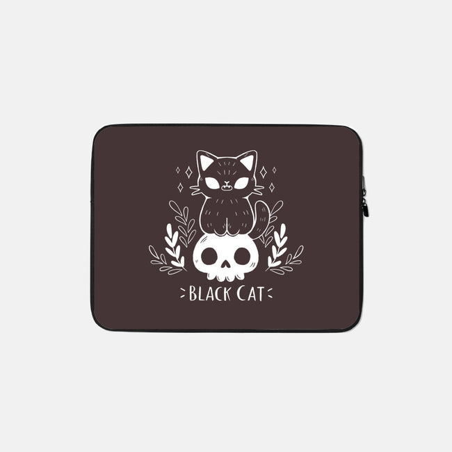 Black Cat-none zippered laptop sleeve-xMorfina