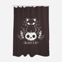 Black Cat-none polyester shower curtain-xMorfina