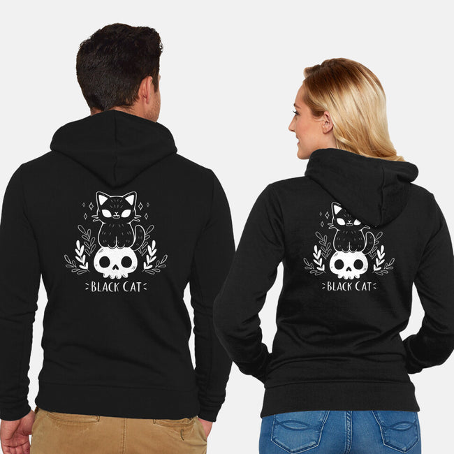 Black Cat-unisex zip-up sweatshirt-xMorfina