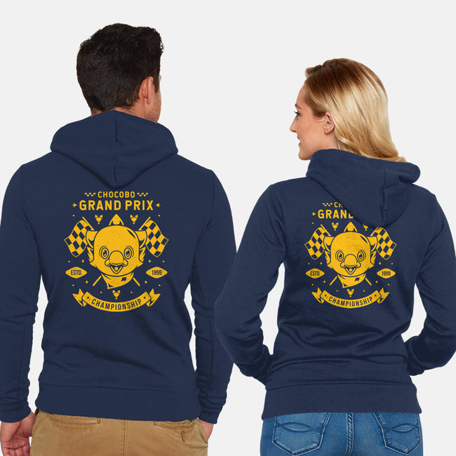 Chocobo Grand Prix-unisex zip-up sweatshirt-Alundrart